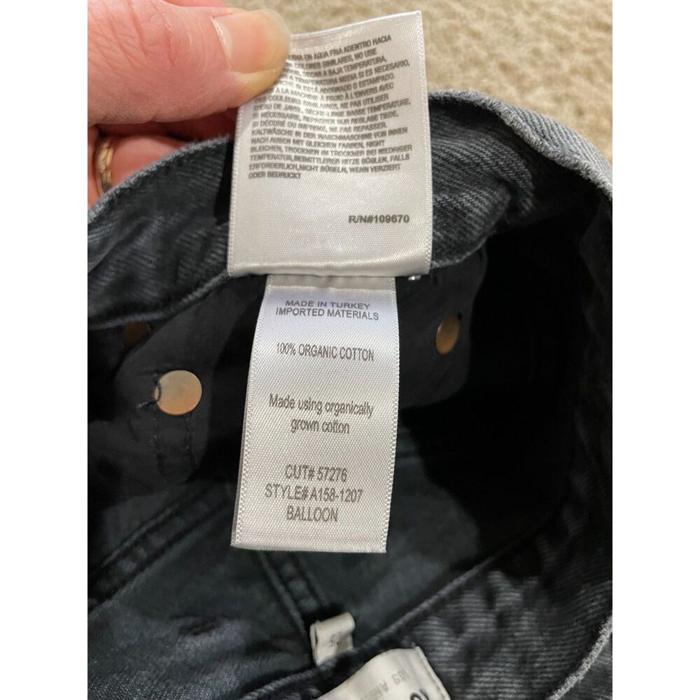 Women's AGOLDE Balloon black Jeans Size 25 High Rise Denim organic cotton - Picture 15 of 16